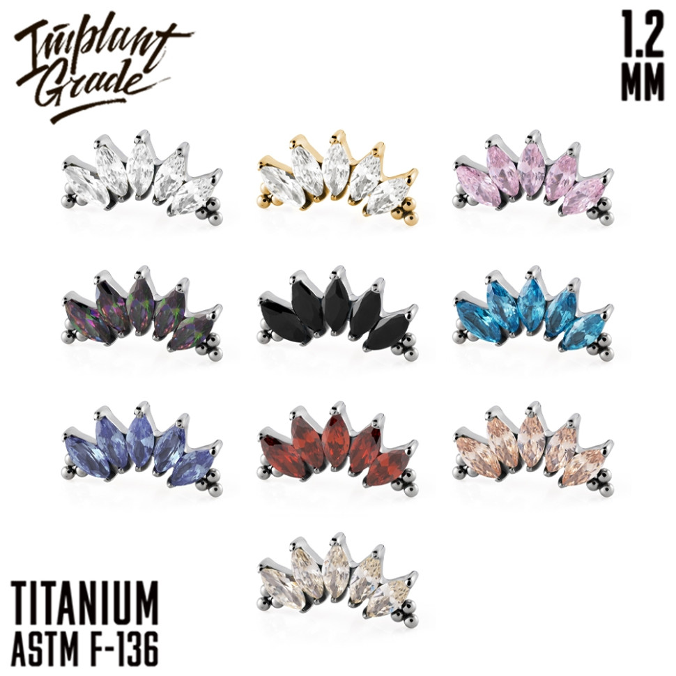 Накрутка-кластер 5K Bead Marquise IG 1.2 мм титан