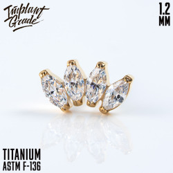 Накрутка NEW 4K Marquise Gold IG 1.2 мм титан