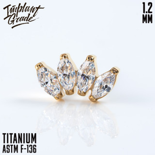 Накрутка NEW 4K Marquise Gold IG 1.2 мм титан