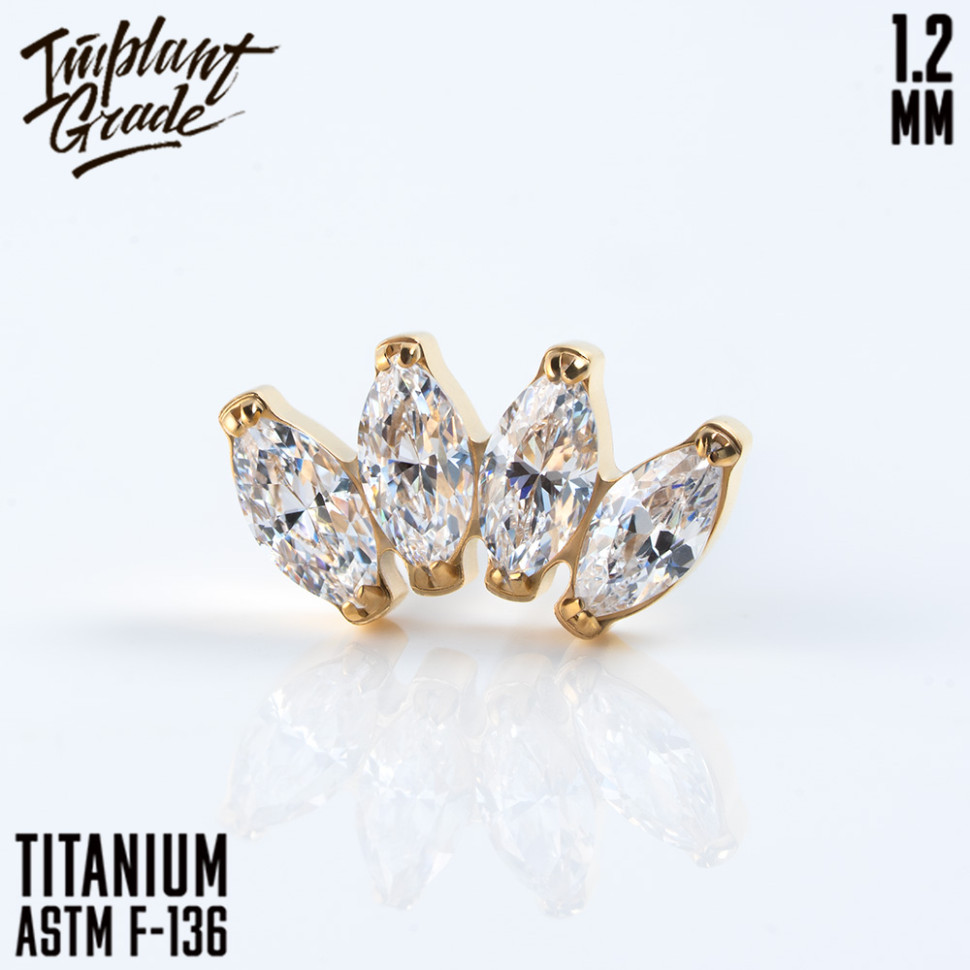 Накрутка NEW 4K Marquise Gold IG 1.2 мм титан