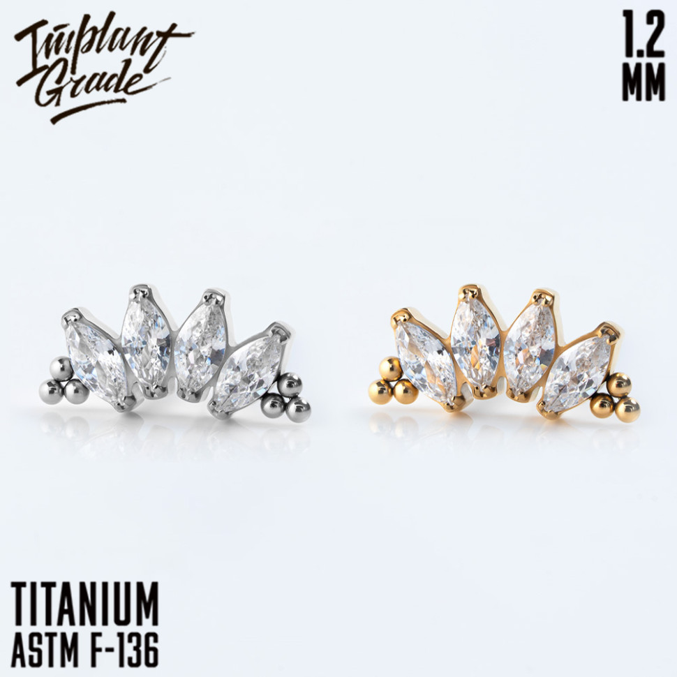 Накрутка NEW 4K Marquise Bead IG 1.2 мм титан