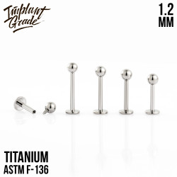 Лабрет шар IG 1.2 мм титан 