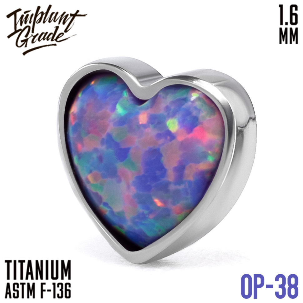 Накрутка Heart Opal IG 1.6 мм титан 
