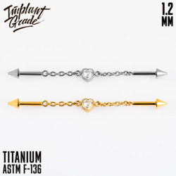 Лабрет Heart Chain IG 1.2 мм титан