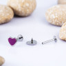 Лабрет Gloss Heart Сталь c эмалью 1.2 мм