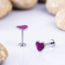 Лабрет Gloss Heart Сталь c эмалью 1.2 мм