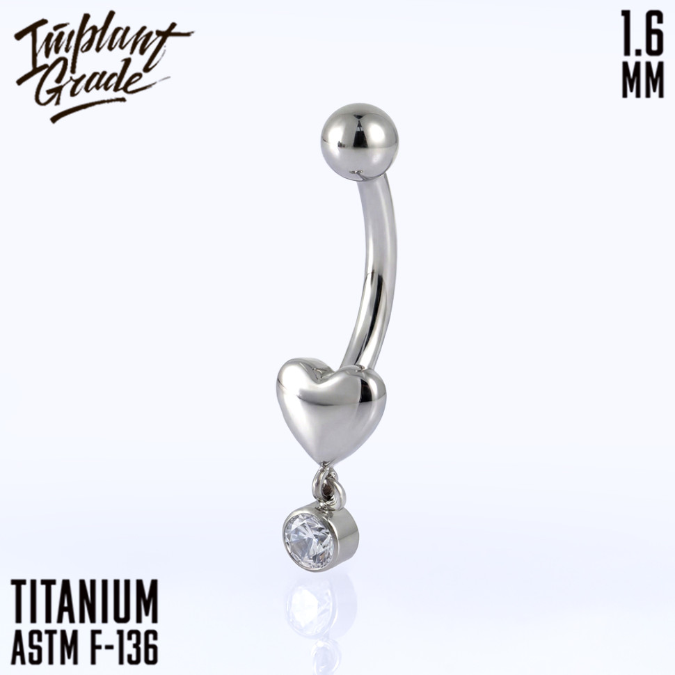 Банан Pendant Heart IG 1.6 мм титан
