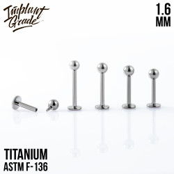 Лабрет шар IG 1.6 мм титан 