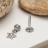 Лабрет с подвеской Звезда 1.2 мм сталь