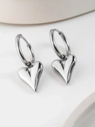 Серьги Drop Heart сталь