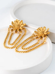 Серьги Chain Flower сталь