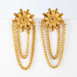 Серьги Chain Flower сталь