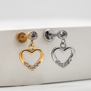 Лабрет с подвеской Love 1.2 мм Сталь