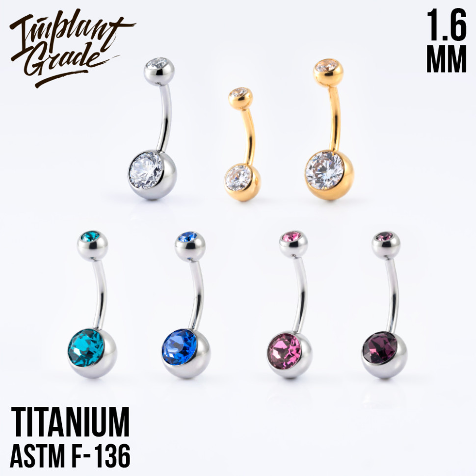 Банан 2 Gem Crystal IG 1.6 мм титан