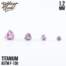 Накрутка Фианит Pink IG 1.2 мм титан