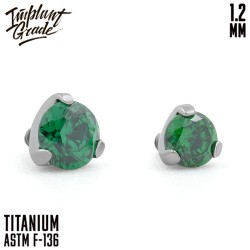 Накрутка Фианит Emerald IG 1.2 мм титан