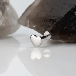 Лабрет 3D Heart Сталь 