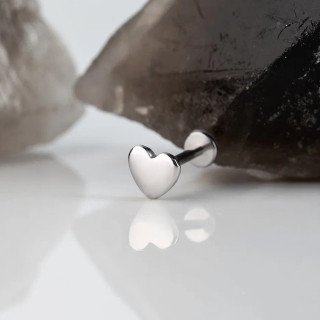 Лабрет 3D Heart Сталь 