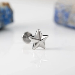 Лабрет 3D Star Сталь