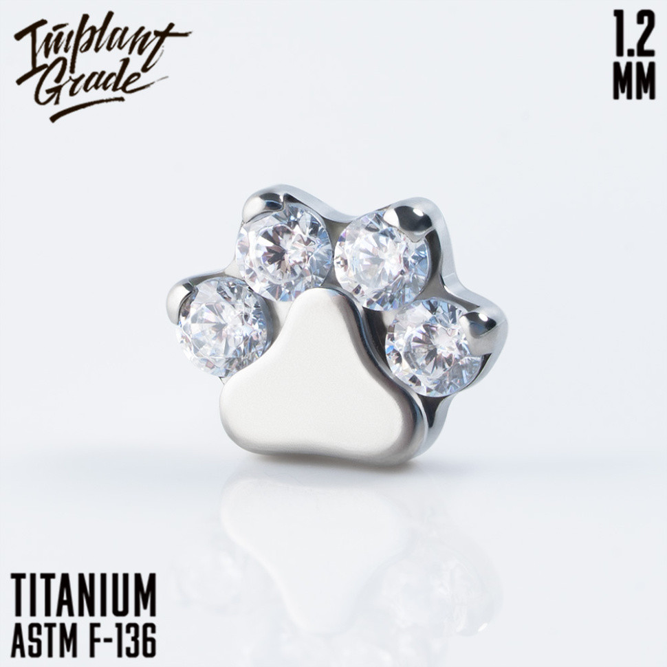 Накрутка Paw crystal IG 1.2 мм титан