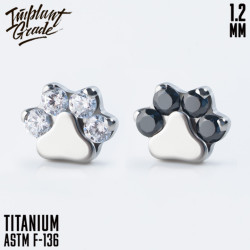 Накрутка Paw crystal IG 1.2 мм титан