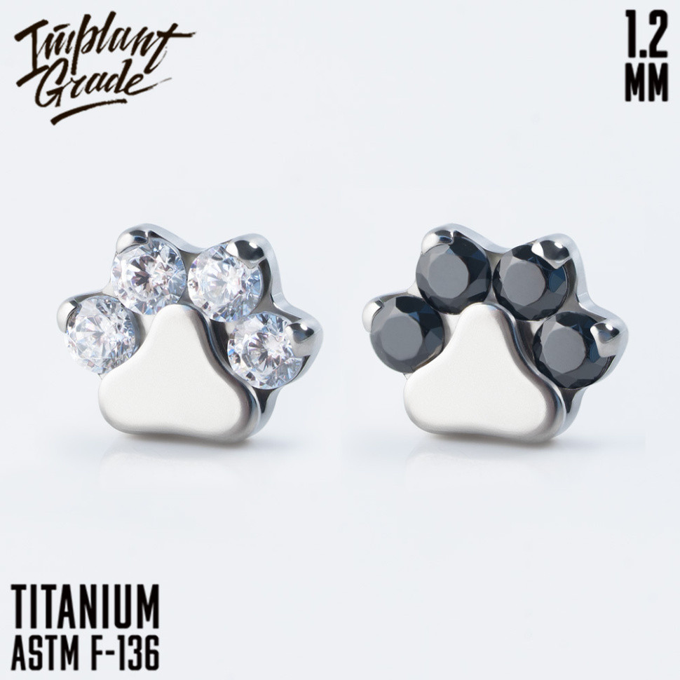 Накрутка Paw crystal IG 1.2 мм титан