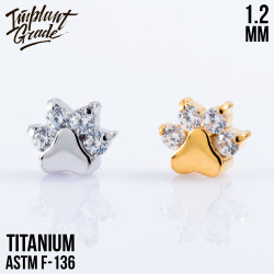 Накрутка Paw crystal IG 1.2 мм титан