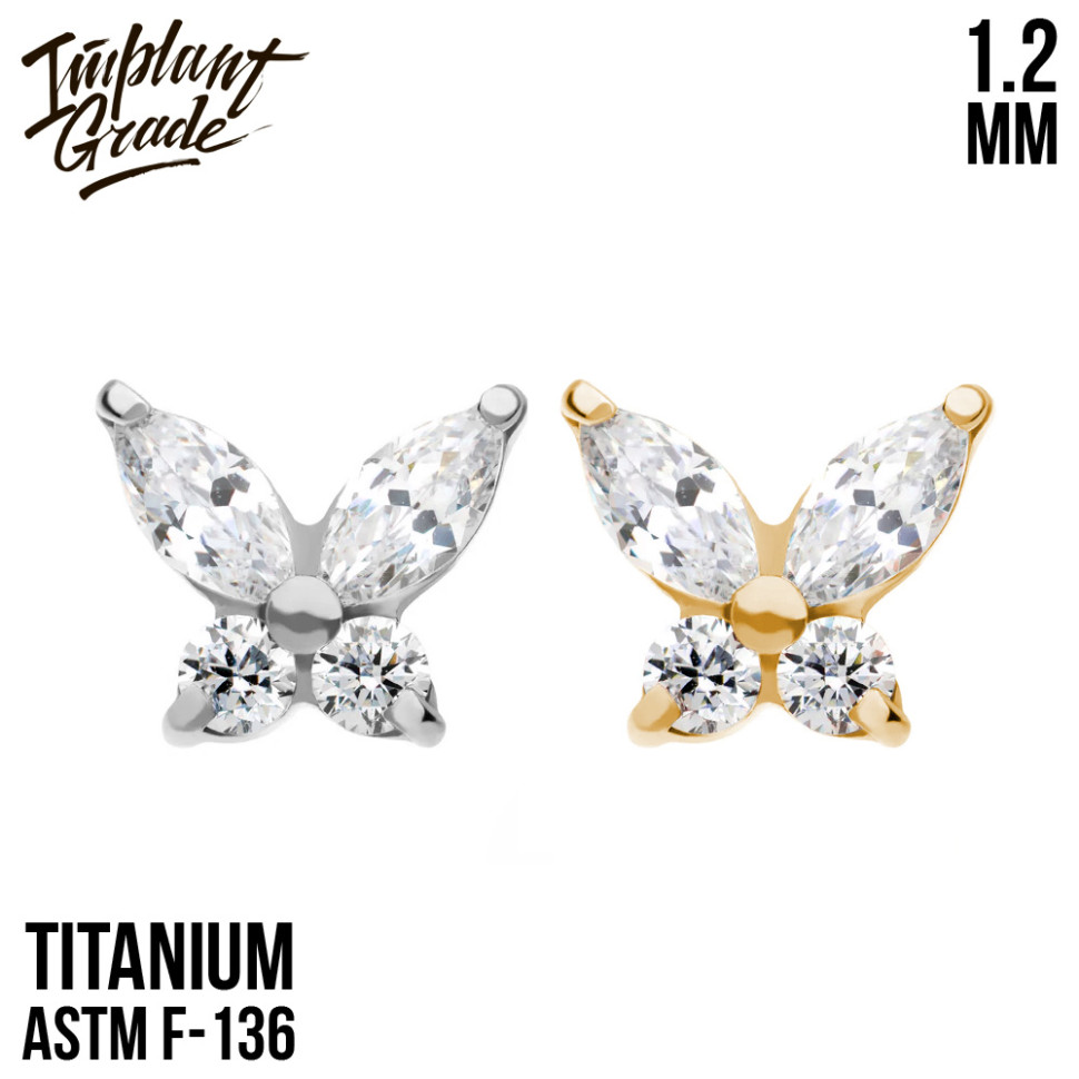 Накрутка Crystal Butterfly IG 1.2 мм титан