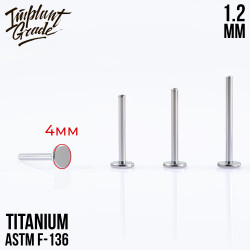 Ножка лабрета IG 1.2 мм титан 