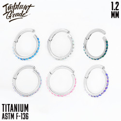 Кольцо-кликер Twilight Opal IG 1.2 мм титан 