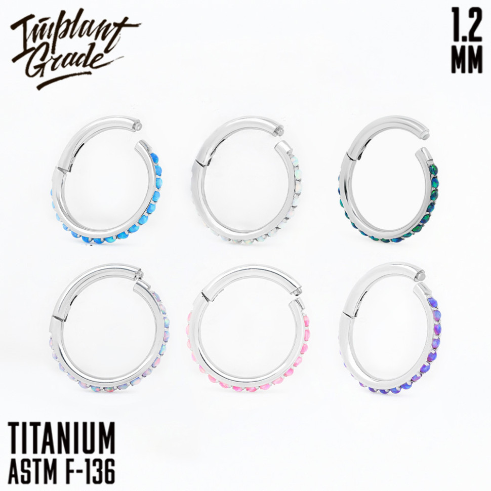 Кольцо-кликер Twilight Opal IG 1.2 мм титан 