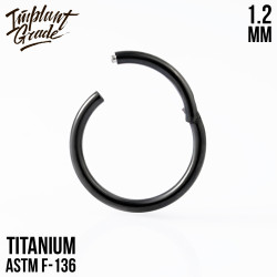 Кольцо-кликер Black IG 1.2 мм титан+PVD