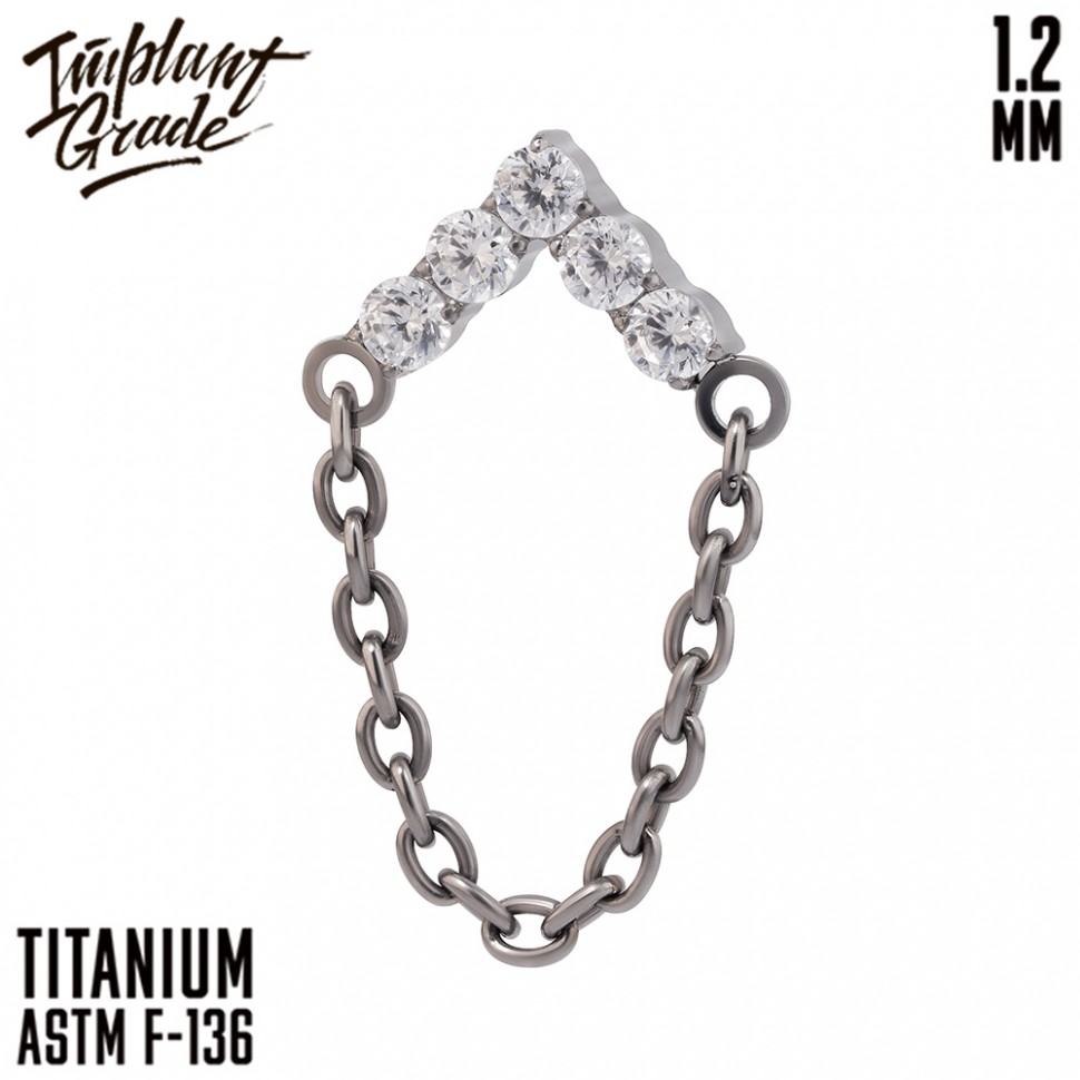 Накрутка с цепочкой Triangle Chain IG 1.2 мм титан