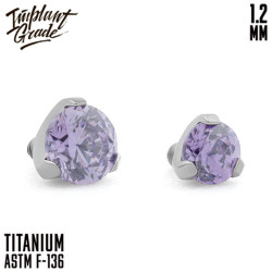 Накрутка Фианит Amethyst IG 1.2 мм титан