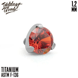 Накрутка Фианит Garnet IG 1.2 мм титан