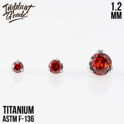 Накрутка Фианит Garnet IG 1.2 мм титан