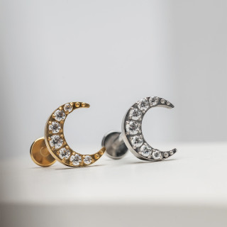 Лабрет Moon Crystal 1.2 мм Сталь