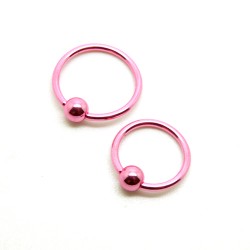 Кольцо для пирсинга Розовое 1,2  