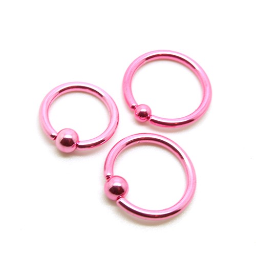 Кольцо для пирсинга Розовое 1,6 