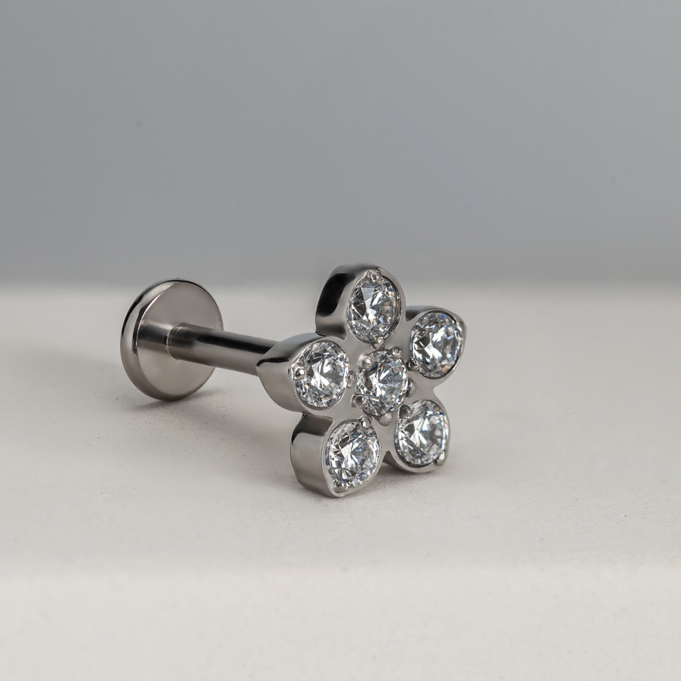 Лабрет Flower 1.2 мм Сталь