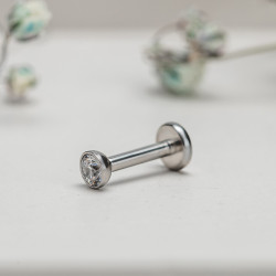 Лабрет с кристаллом 1.2 мм сталь