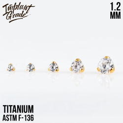 Накрутка Фианит Gold IG 1.2 мм титан+PVD