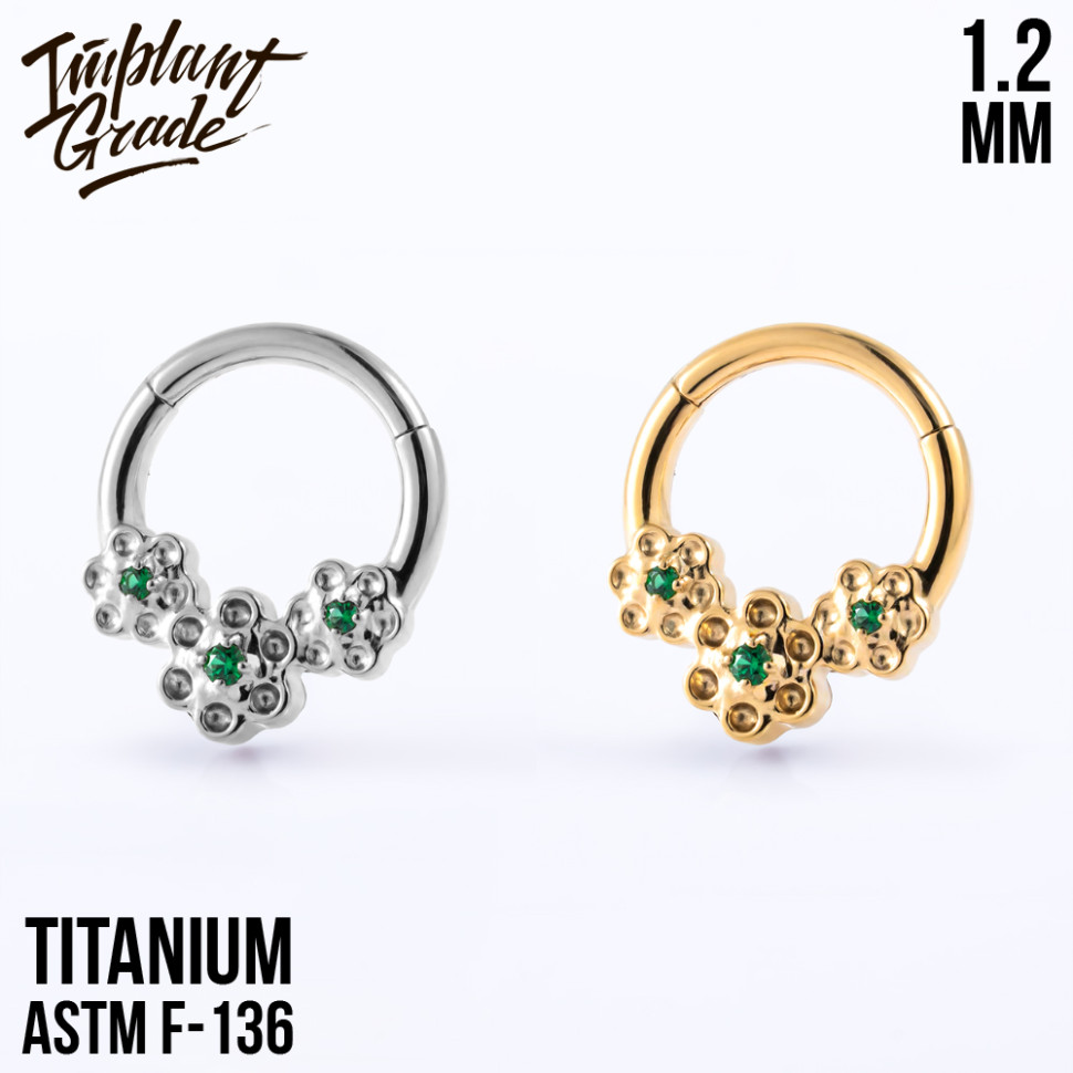 Кольцо-кликер Flower IG 1.2 мм титан