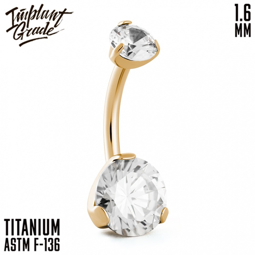 Банан Gold Pure Crystal IG 1.6 мм титан+PVD