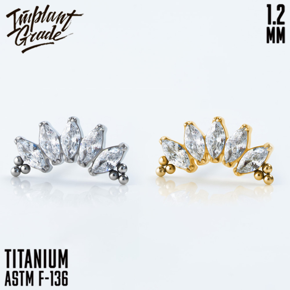 Накрутка NEW 5K BEAD Marquise IG 1.2 мм титан