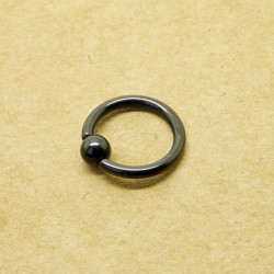 Кольцо для пирсинга черное 1.6 мм сталь