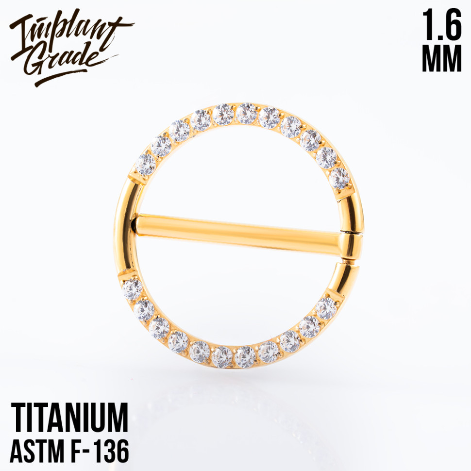 Кольцо-кликер для пирсинга груди Daisy IG 1.6 мм титан