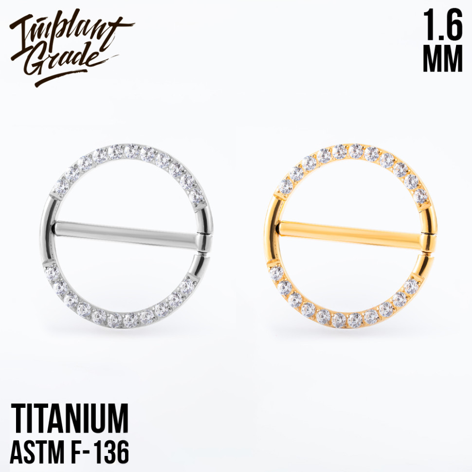 Кольцо-кликер для пирсинга груди Daisy IG 1.6 мм титан