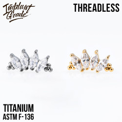Топ 4K Bead Marquise Безрезьбовой IG титан