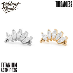 Топ 5K Bead Marquise Безрезьбовой IG титан